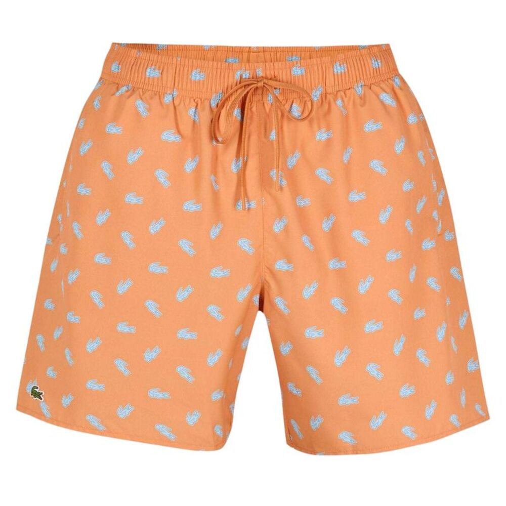 Lacoste Mens Crocodile Print Swim Shorts / Pink